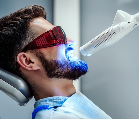 a patient during a dental consultation