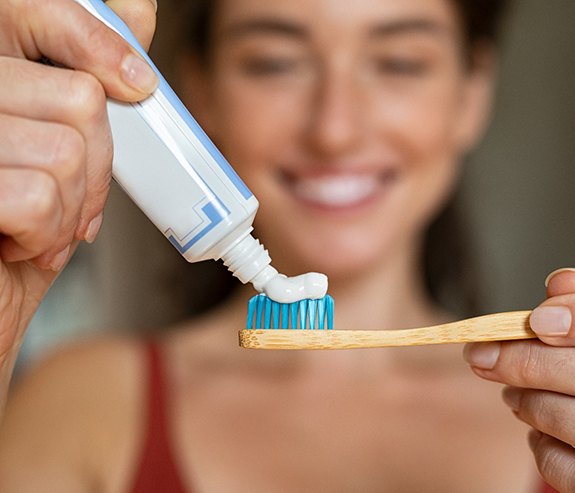 a patient receiving in-office whitening